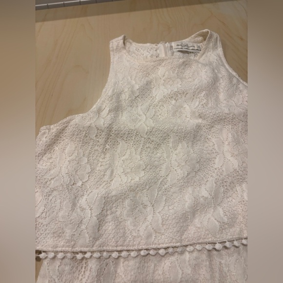 Abercrombie & Fitch Cotton Blend Ivory Lace Mini Dress (XS) - Picture 8 of 11